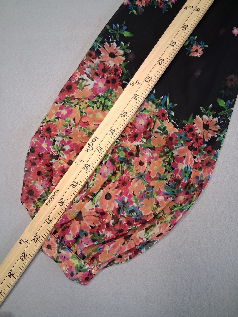 Cabi Floral Sheer Blouse Sz M Black Pink Long Sleeve Boho Peasant Top - Picture 7 of 8